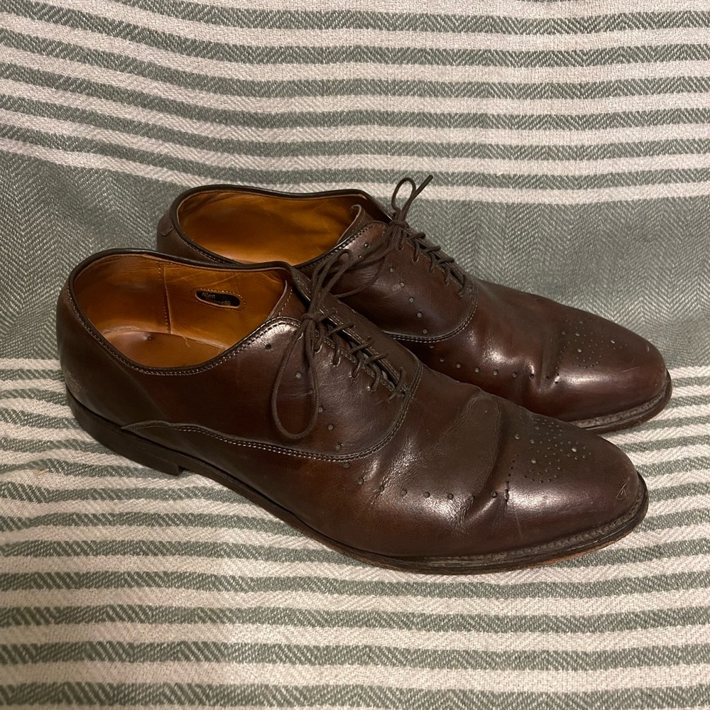 Allen Edmonds Weybridge Brown Leather Oxford Dress Shoes Size 11.5